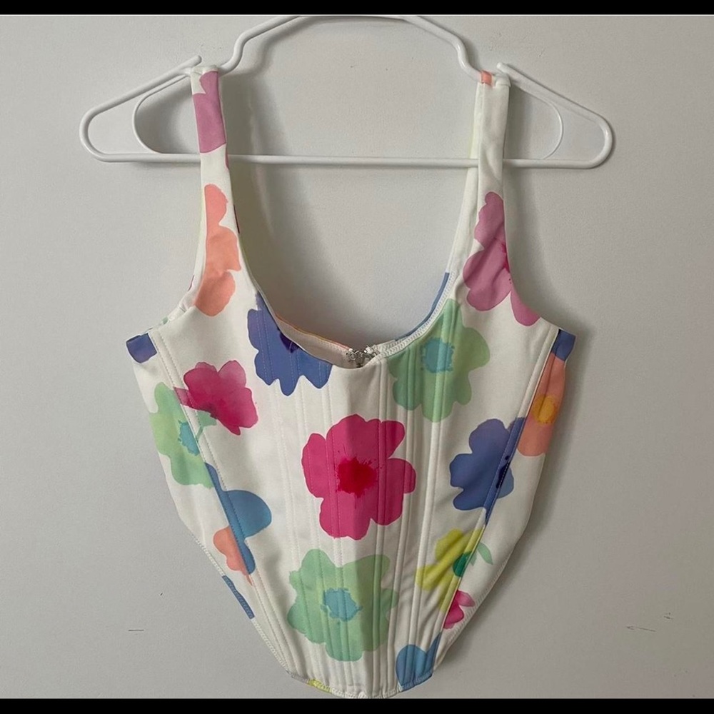 floral bustier corset top